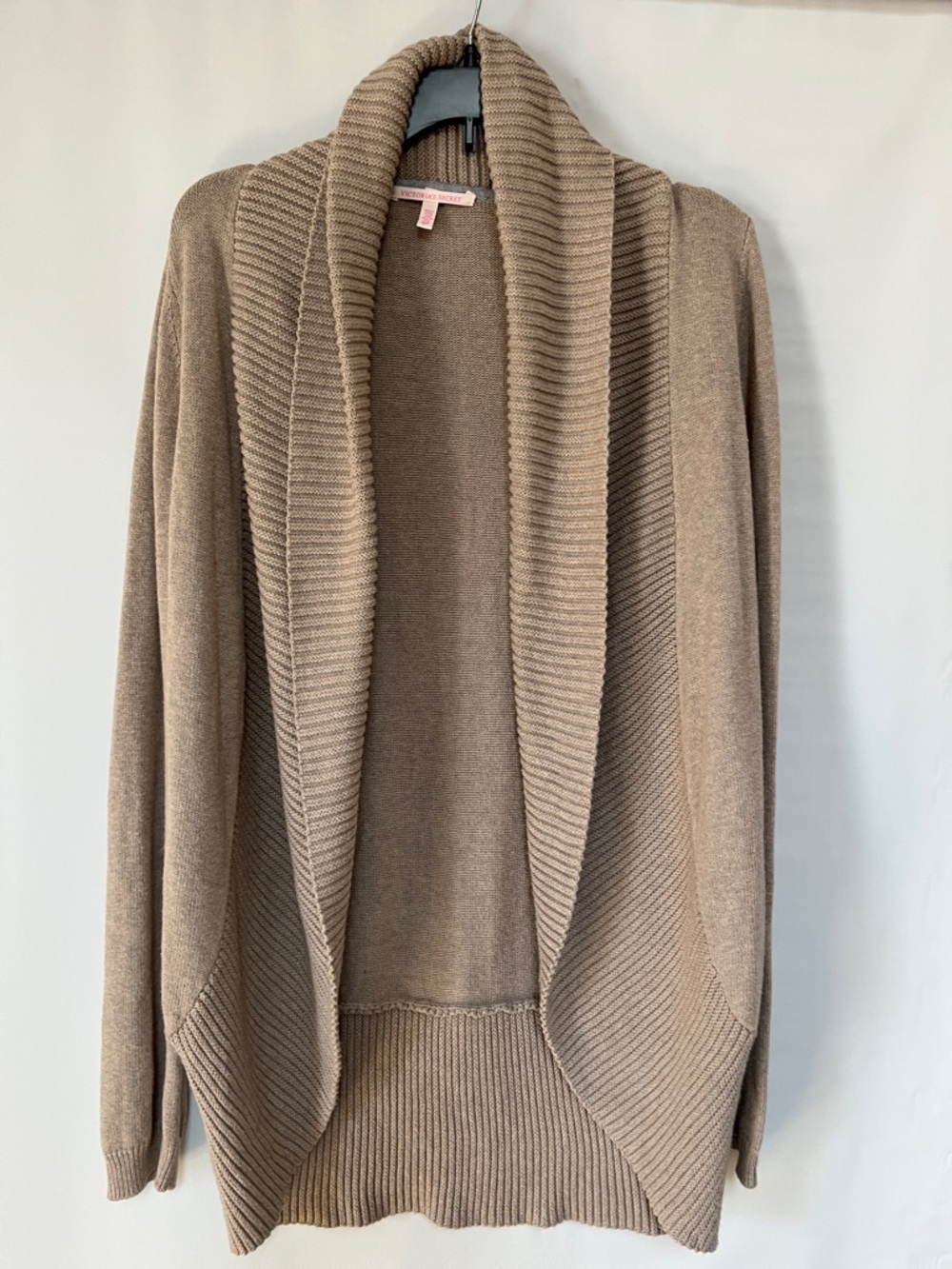 Victoria's Secret Open Front Shawl Collar Sweater Beige Size Small